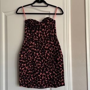 Hm strapless heart print dress size 4